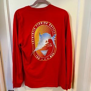 Columbia PFG Sz Large Red Men's T Shirt Tee Fishing LS